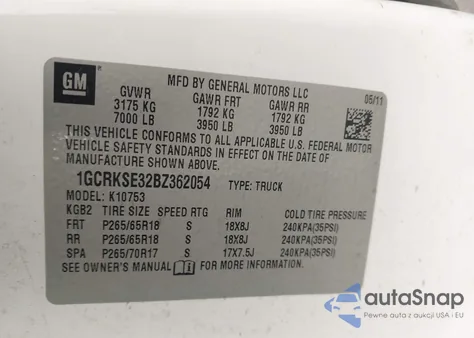 2011 Chevrolet Silverado 1500 Lt from USA, damaged, VIN 1GCRKSE32BZ362054